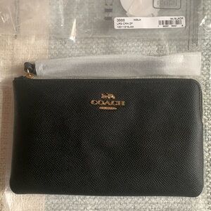 Coach Large Black Wristlet